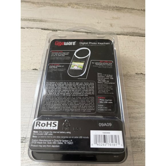 Gigaware digital photo keychain PC-Mac USB 1.5” screen NWT - Picture 2 of 3